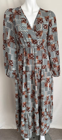 Robe longue Shein - M - Marron/bleu clair -