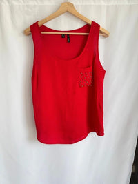 Débardeur Mango - L - Rouge - avec poche cloutée