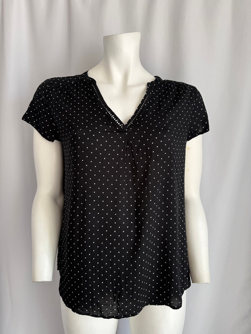 Blouse Camaieu - L - Noir - à motifs géométriques