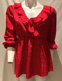 Blouse Shein - L - Rouge à pois -