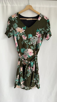 Robe courte Promod - 38 - Kaki floral