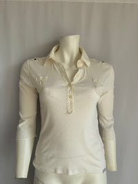 Blouse Marc Cain côtelée - M - Blanc