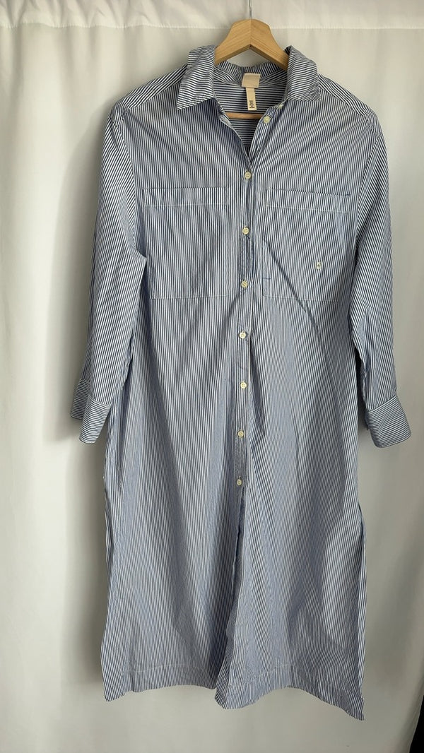 Robe chemise H&m - S - Bleu et Blanc rayé