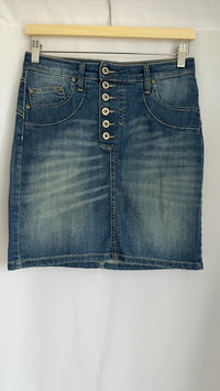 Mini-jupe en jean Please - S - Bleu -