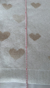 Pull motifs cœurs Shein - L - Crème -