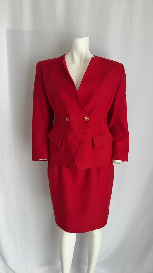 Ensemble tailleur femme sarah b. - Fr 42 - rouge - Laine