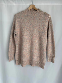Pull col montant Bonobo boutons épaule - M - rose poudré -