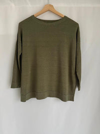 Pull léger Caroll - Xs - Kaki - maille lin et coton