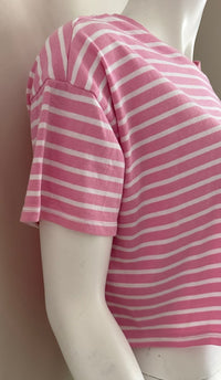 T-shirt Stradivarius - L - Fuchsia Et Blanc -