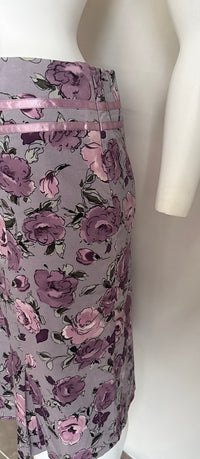 Jupe Midi vintage George - 40 - Violet Et Lila - Fleurs