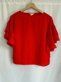 Blouse H&m - 36 - rouge - manches à volants