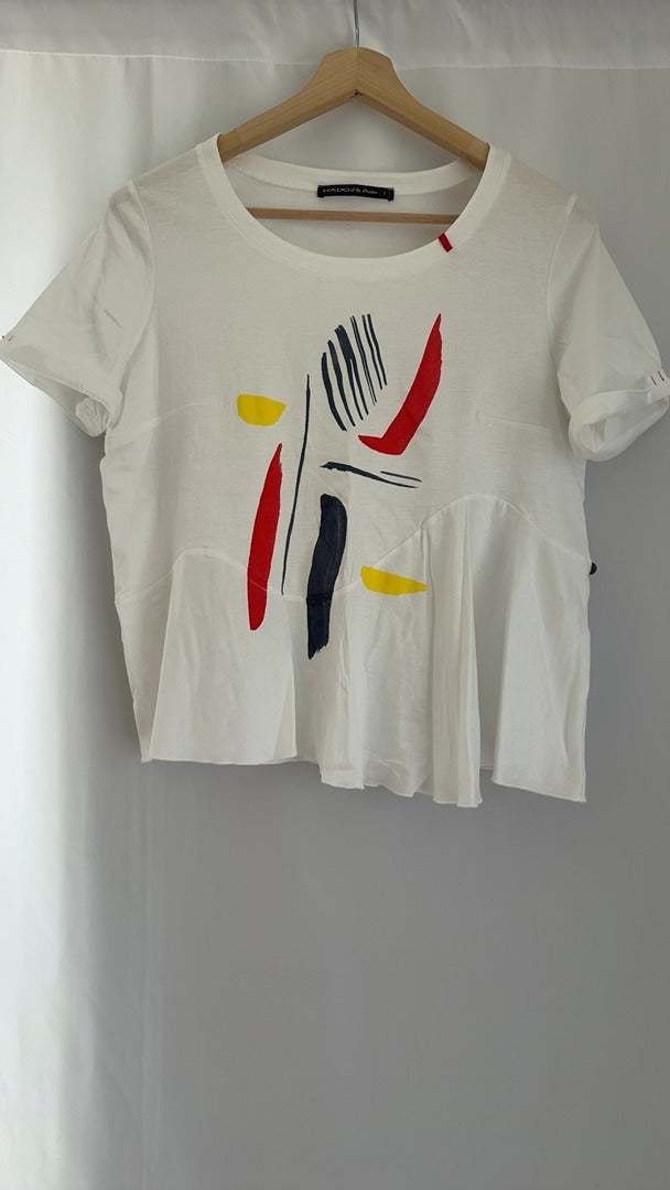 T-shirt Mado et les Autres - Fr 42 - blanc - motif abstrait