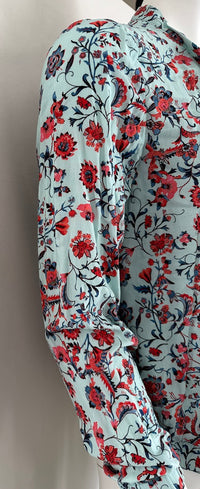 Veste Chemise Cache Cache - M - Bleu Clair - Fleurs