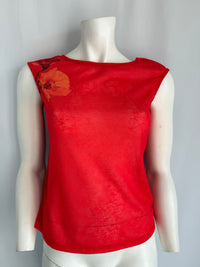 Débardeur Paul Brial - 36 - Rouge - motif fleurs