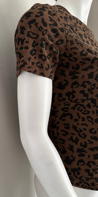 T-shirt Dazy - S - Marron - Imprimé Léopard