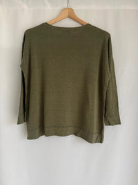 Pull léger Caroll - Xs - Kaki - maille lin et coton