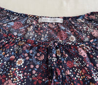 Blouse Gémo - S - Marine Et Rose Fleurie