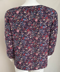 Blouse Gémo - S - Marine Et Rose Fleurie
