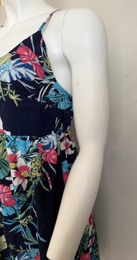 Robe Lilie Rose - M - Marine - Fleurie