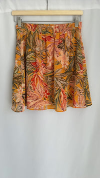 Jupe courte Naf Naf - 36 - Orange - motif tropical