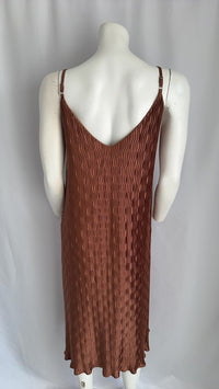 Robe longue plissée Dazy - M - Marron