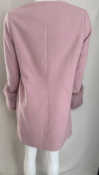 Manteau Long Justfabulous - M - Rose - Poignets Fourrure