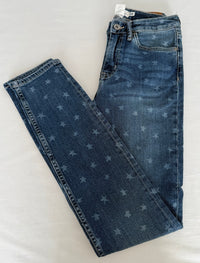 Jeans Skinny H&m - 34 - Bleu - Imprimé Étoiles