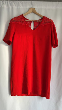 Robe Gerard Darel - 40 - Rouge - dentelle