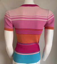 T-shirt - S - Fuchsia, orange, bleu et rose