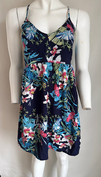 Robe Lilie Rose - M - Marine - Fleurie
