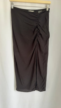 Jupe midi H&m - 36 - Noir - froncée avec fente