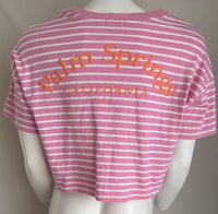 T-shirt Stradivarius - L - Fuchsia Et Blanc -