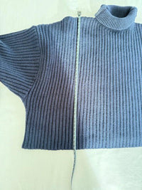 Pull col roulé court Zara - S - Marine -