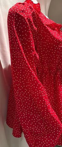 Blouse Shein - L - Rouge à pois -