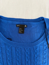 Pull H&m - M - bleu - maille torsadée