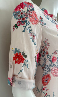 Blouse ¾ Bréal - 40 - rose pâle Et Rouge -