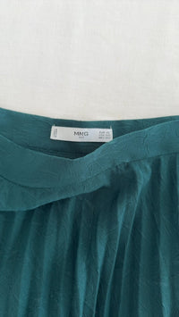 Jupe midi plissée Mango - Xs - Vert foncé