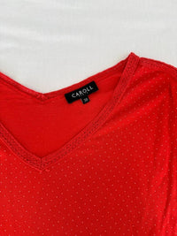 T-shirt Caroll - 38 - Rouge à pois -