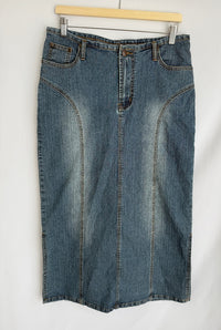 Jupe milongue bleue 42 fendue style denim