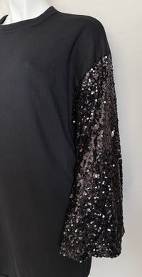 Robe D'hiver Sans Marque - 40 - Noir - Manches Paillettes