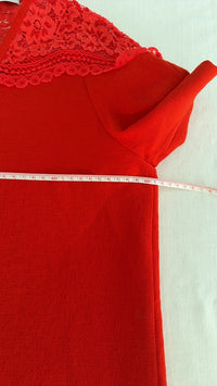 Robe Gerard Darel - 40 - Rouge - dentelle