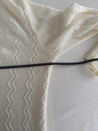 Gilet vintage en maille - Xl - Crème -