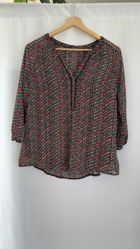 Blouse - L - noir et rouge