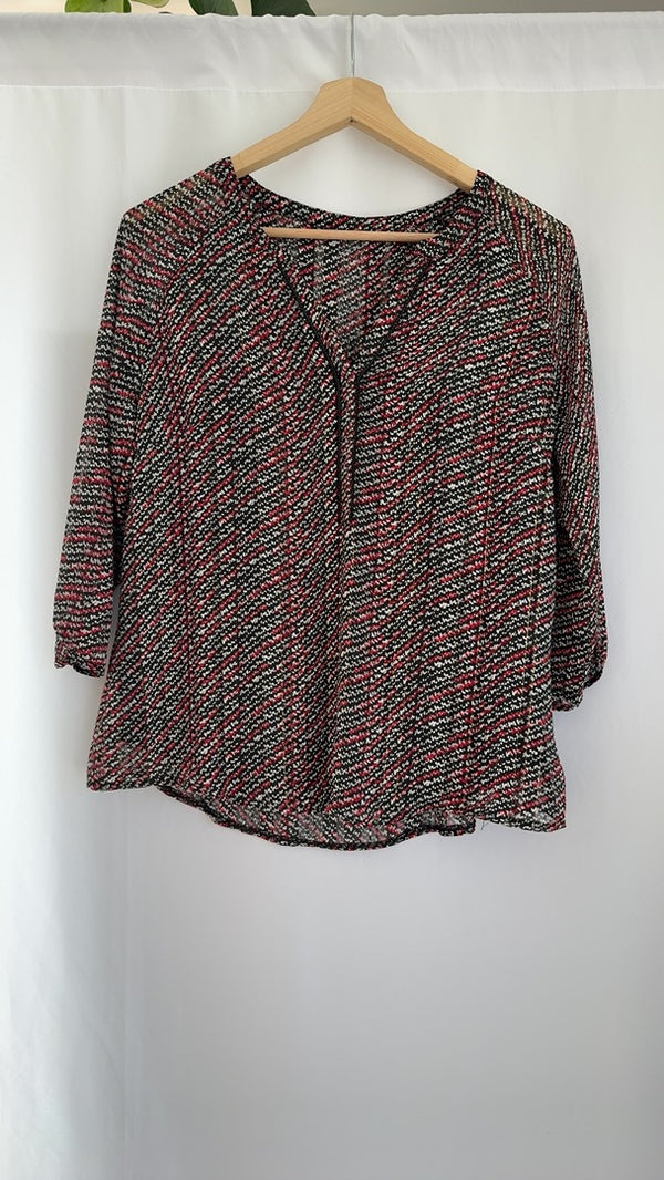 Blouse - L - noir et rouge