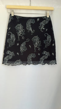 Jupe mini H&m Divided - Xs - Noir - motif tigres