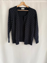 Gilet C&a - L - Bleu marine à pois