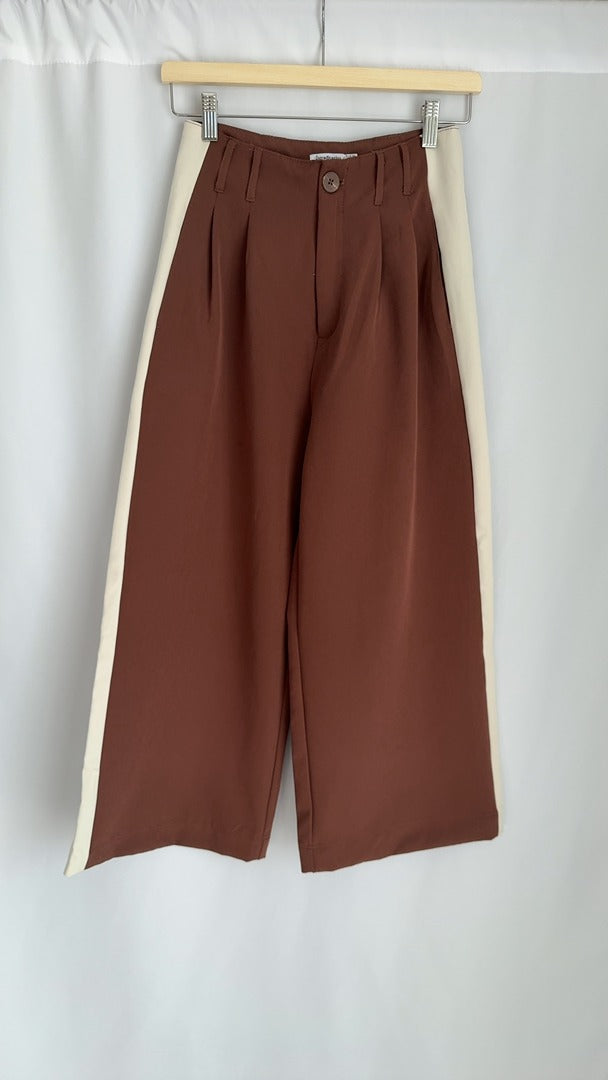 Pantalon large Stradivarius - 34 - Marron -