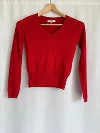 Pull col V Morgan - Xs - rouge - dos lacé