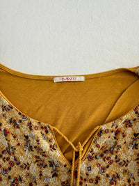 Blouse Camaïeu - L - Moutarde - Motif Floral et Glands