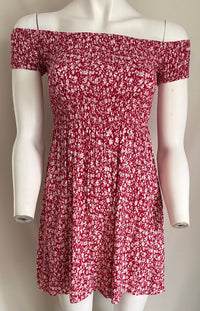 Robe Casual - S - Rouge Et Blanc -